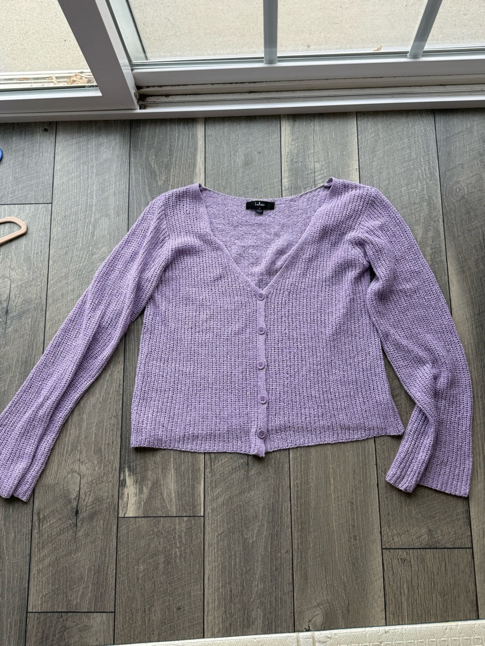 Lulus Lavender V-Neck Button Cardigan Sweater